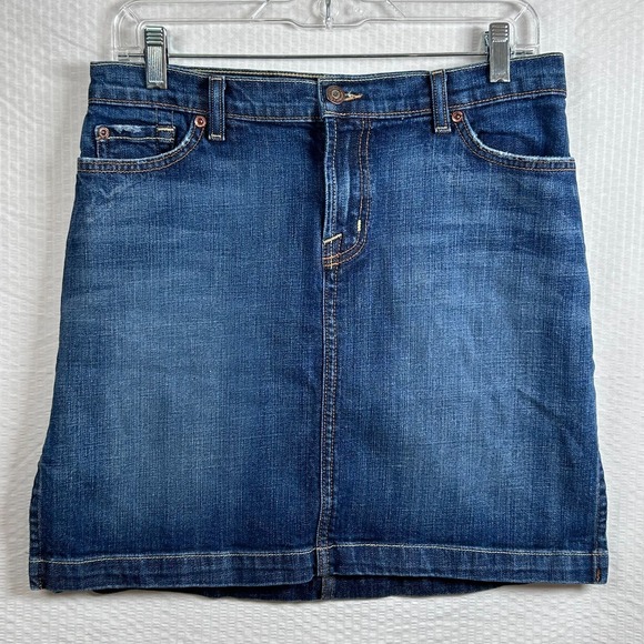 David Kahn Jeanswear Blue Jean Denim Size 29 Above‎ Knee Slit Skirt Made in USA - Picture 1 of 14